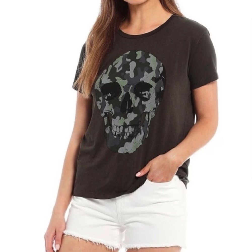 Chaser Camo Skull Tee Charcoal Gray